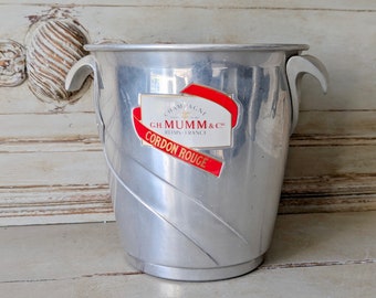 Vintage French Champagne Bucket Parisien Style, Cordon Rouge by Mumm Champagne, Wine Cooler, Barware, Ice Bucket, Bar, Drinks Cabinet  6176