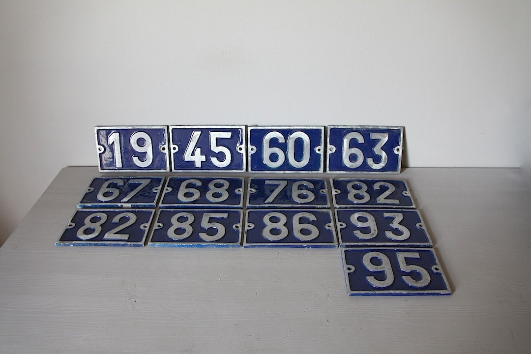 ONE Vintage French Traditional House Number Loft Living, Select your Number  45, 60, 63, 67, 68, 76, 82, 85, 86, 93, 95