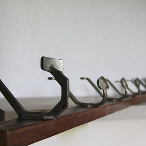 LARGE Industrial Mid Century French Vintage Coat Hook, Coat Rack, Hat Rack, 7 PEGS 62&quot; - Very Wide       2947