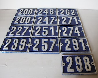Vintage French House Number Loft Living, Select your Number 227, 239, 247, 251, 257, 262, 271, 274, 291, 298
