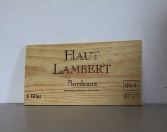 French Wine Crate Front,  Wine Panel, Haut Lambert Bordeaux