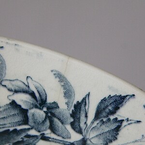 Antique French Faience Blue Transferware, Jasmine, Serving Platter 12 image 4