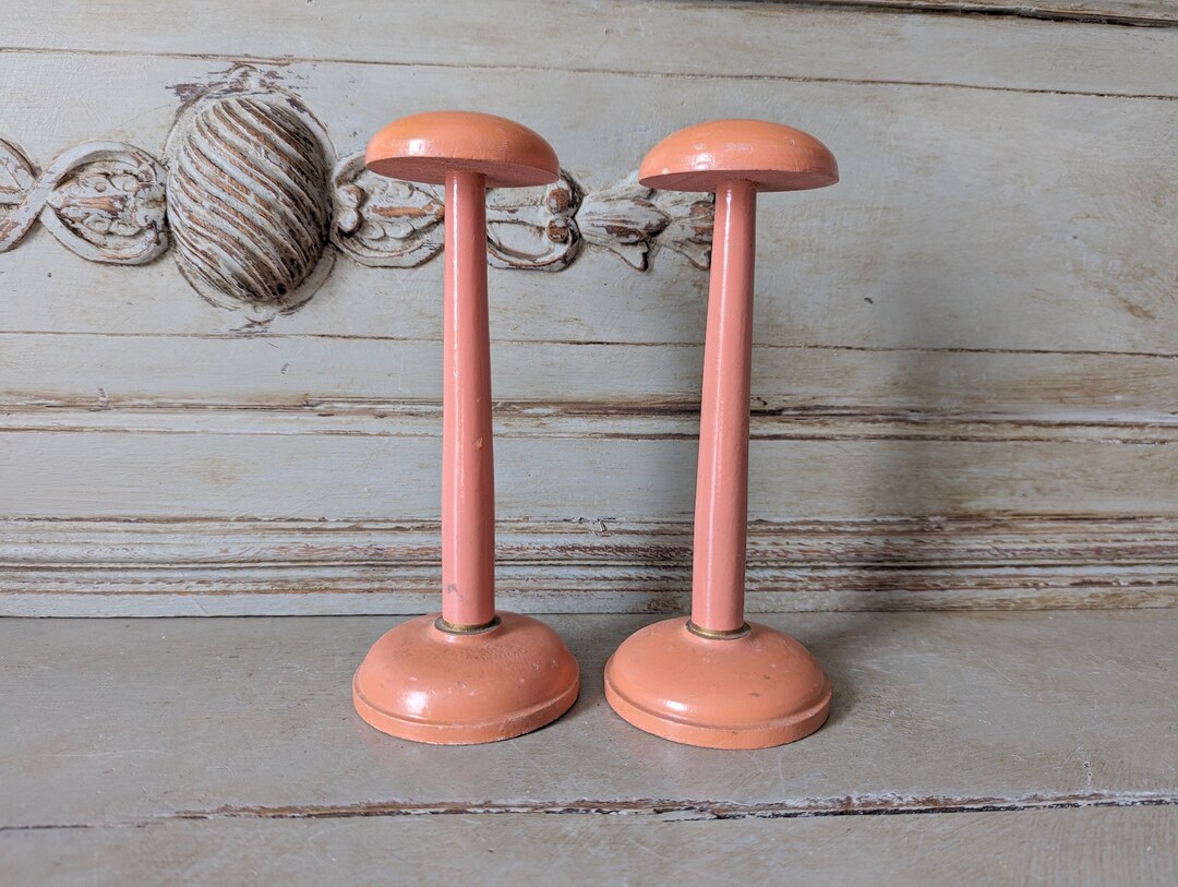 Pair of Pink French Vintage Hat Display Stands Milliner Etsy