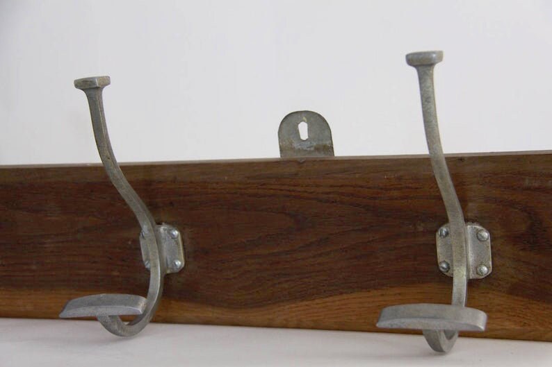 Industrial Mid Century Coat Hook Hat Rack Loft Décor 4 Pegs 31.5 4773
