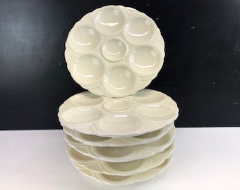 Art Deco French Oyster Plate, Sarreguemines Seafood Platter