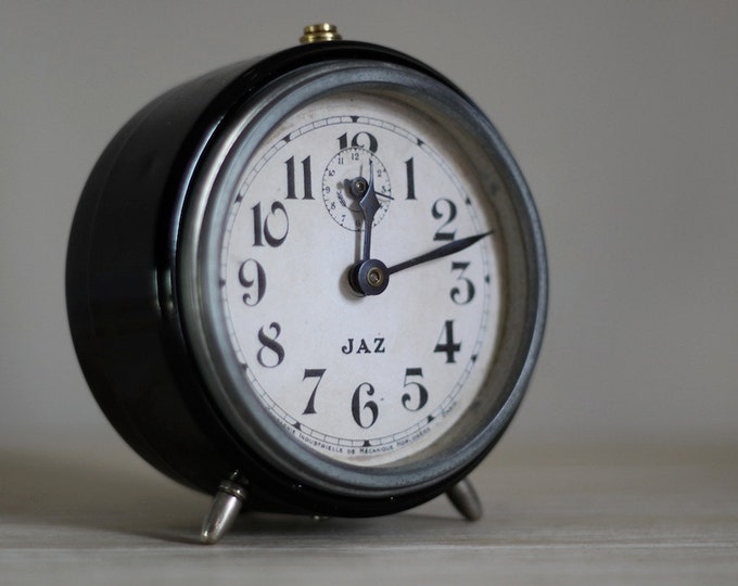 Stylish Antique French Jaz Alarm Clock 1940s Industrial Loft Decor Etsy