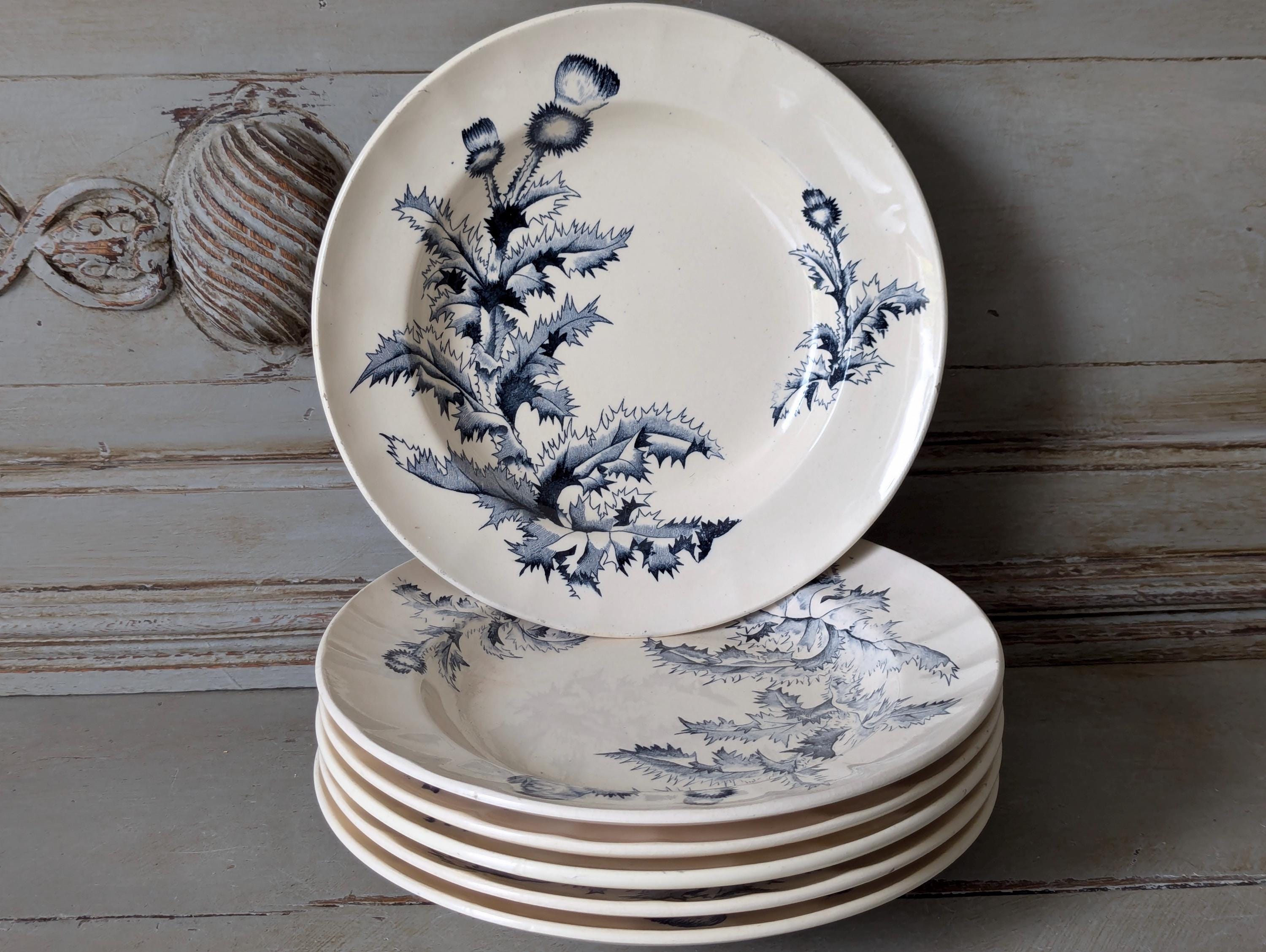 Antique 1800's French Faience Transferware Bowls, Longchamp