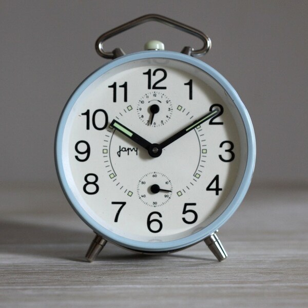 Gorgeous Vintage French Japy  Alarm Clock  70's Retro/ Mid Century