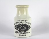 Rare French Antique Mustard Pots, Bizouard Dijon Ironstone Mustard Pot. 1800s  Glazed jar, Earthenware, Stoneware
