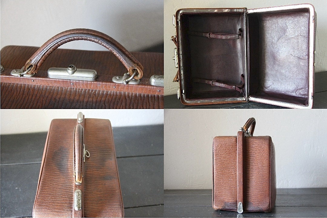 French Antique Leather Bag 1930s - Etsy