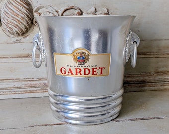 Vintage French Gardet Champagne Bucket, Aluminium, Grape and Vine handles, Home Bar, Barware, Drinks Cabinet, Ice Bucket, Wine Cooler  6175