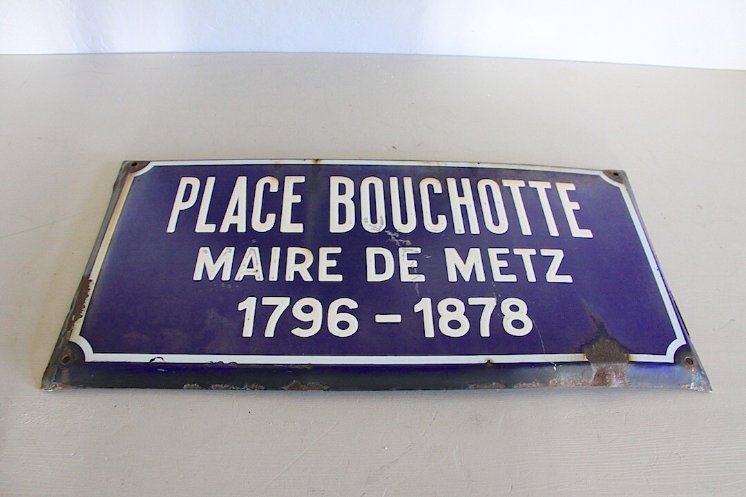 LARGE French Enamel Antique Street Sign Loft Living RARE