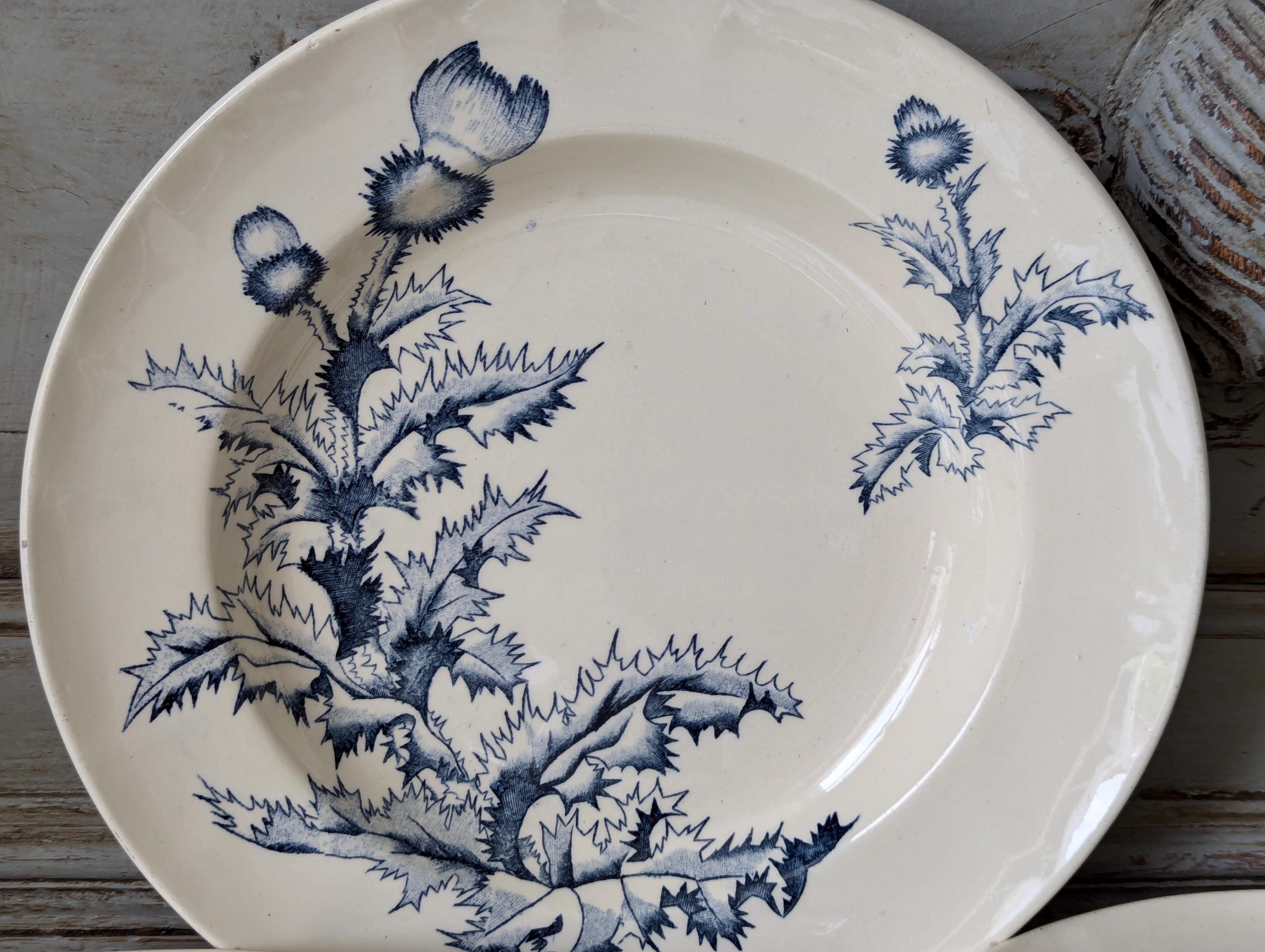 Antique 1800's French Faience Transferware Bowls, Longchamp