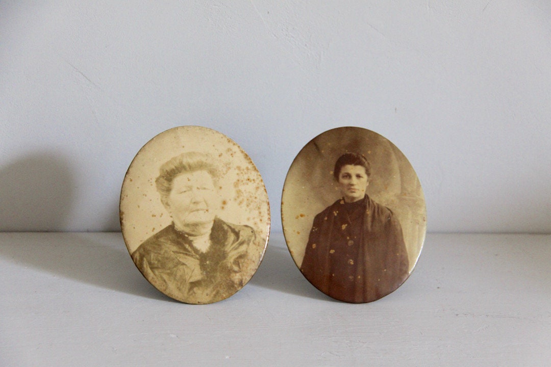 Français Photographies Anciennes de Type Étain, Victoriennes, Photographie Sépia, Ensemble 2