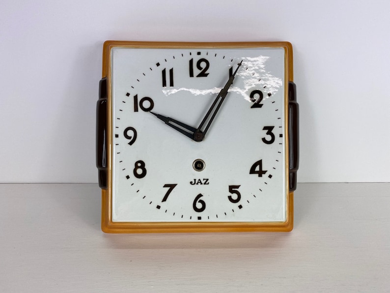 Vintage Ceramic Wall Clock 1950/'s Jaz Clock French Vintage Wall Clock Mid Century Retro