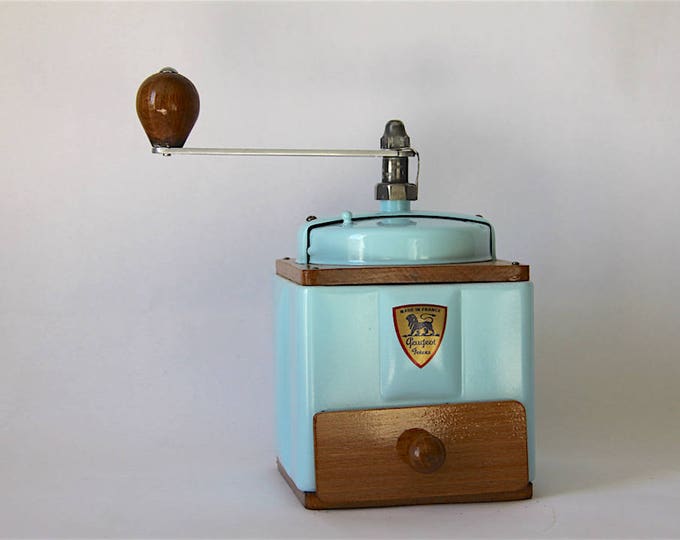 French Vintage Peugeot Coffee Grinder Coffee Mill Sky Blue Etsy