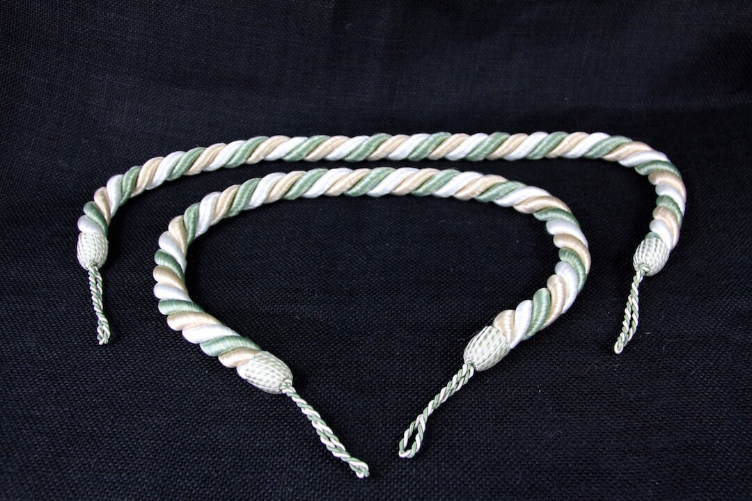 Paire de Français Des Cravates Rideau Vintage, Passementerie Corde Épaisses