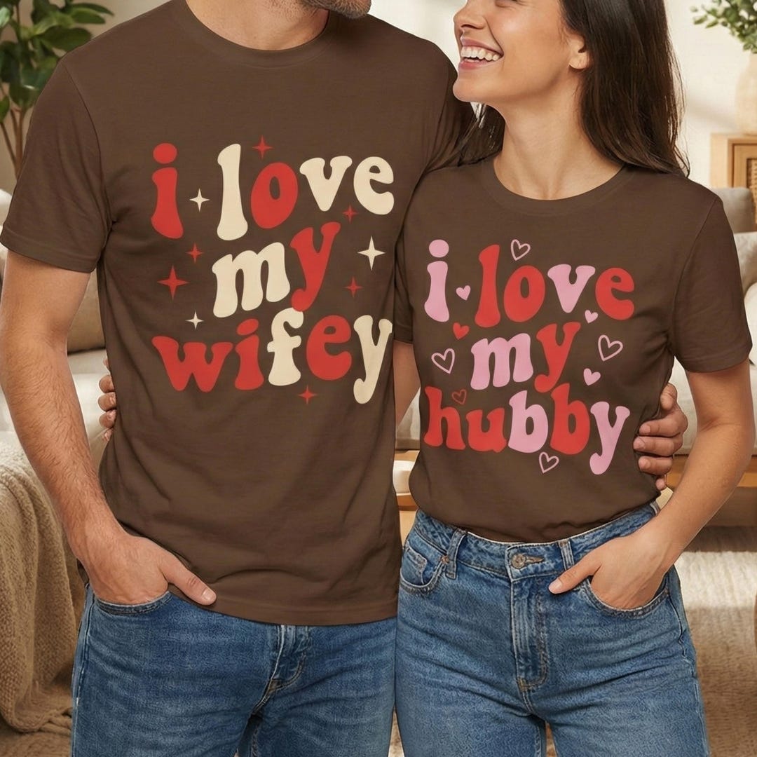 Retro Wifey and Hubby PNG SVG, 70s Style Valentine's Day Shirt Design ...