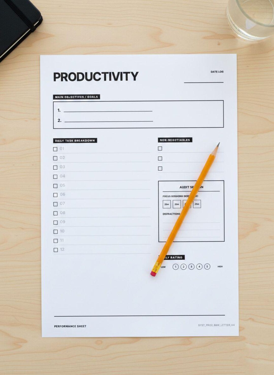 Productivity Planner Printable | Daily Focus & Goal Sheet PDF | Work ...
