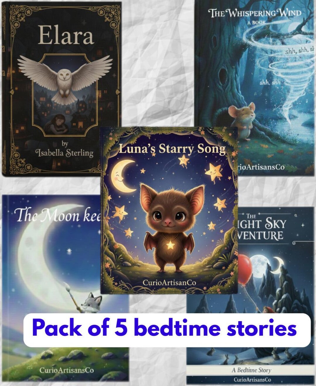 Personalized Bedtime Story Book Set, Custom Children's Book, Pack of 5 ...