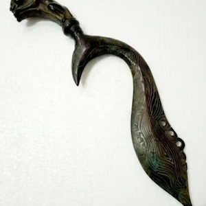 Prabu Siliwangi Kujang – Sundanese Indonesian Brass Dagger Cultural Artifact Collector Decor
