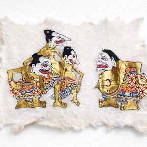 Wayang Kulit Kozia Skóra Ścienna Ręcznie Malowana Indonezyjska Dekoracja Cieniowa