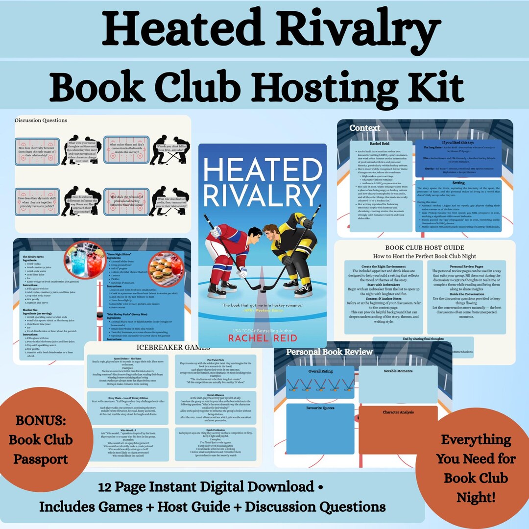 Heated Rivalry Trivia Questions Pdf Heated Rivalry Book Club Kit, Book Club Discussion Questions and Games ...