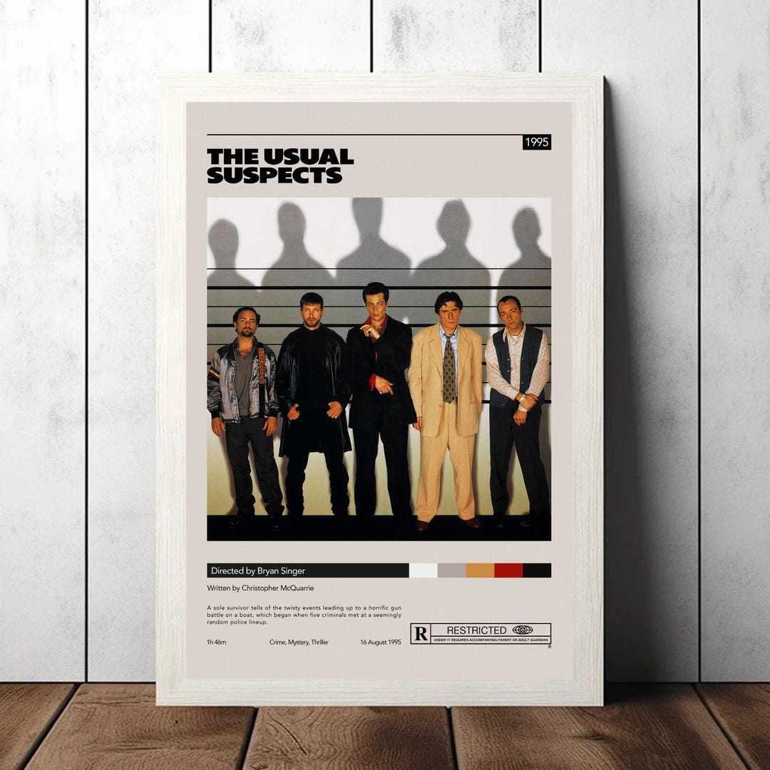 The Usual Suspects 1995 Movie Poster, Crime Film Lover Gift Wall Art ...