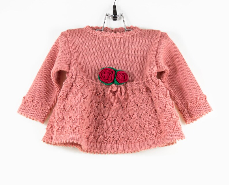 Knitted Baby Girl Dress and Pants Pink 6 12 months Etsy