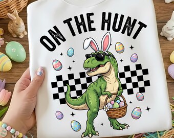 Happy Easter Dinosaur PNG, Retro Easter T-Rex Bunny PNG, Cute Dino Easter Shirt Design, Easter Bunny Dinosaur Sublimation, Instant Download