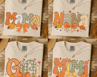 Fall Mama PNG Bundle, Cozy Autumn & Pumpkin Designs, Preppy Mimi Gigi Nana PNGs, Thanksgiving Sublimation PNG, Fall Quote Clipart, Digital