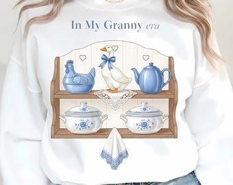 In My Granny Era PNG | Vintage Goose Kitchen Art | Grandma Core Shirt Design | Cottagecore Goose PNG | Sublimation Digital Download