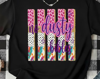 No Dusty Bibles PNG, Preppy Coquette Christian PNG, Striped Faith Shirt Design, Christian Woman Graphic Tee, Bible Lover Sublimation