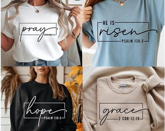 Minimal Christian Quote PNG SVG Bundle, Aesthetic Bible Verse Sublimation Designs, Pray & loved Shirt Cut Files, Christian Sublimation