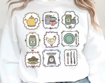 Grandma Core PNG | Hen in Nest Vintage Design | Cottagecore Granny Aesthetic PNG | Thrifted Decor Style | Trendy Sublimation | Digital