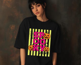 Preppy Spooky Season PNG, Trendy Fall PNG, Girly Halloween Shirt Design, Striped Coquette PNG, Cute Autumn Sublimation, Digital Download