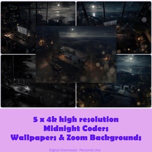 Developer Workspace Wallpaper | Moody Night Desk 4K