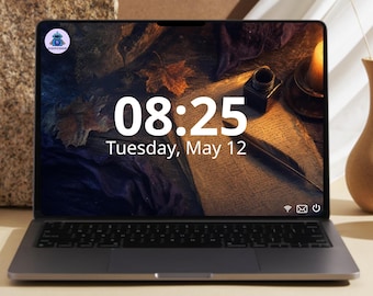 Tapeta Moody Manuscript | Indigo Gold 4K Desktop