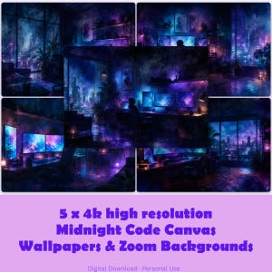 Night Desk Wallpaper | Moody Watercolor 4K Developer