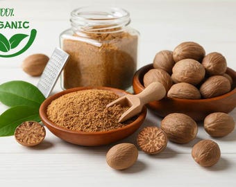 Nuez moscada orgánica entera / Especia herbal natural