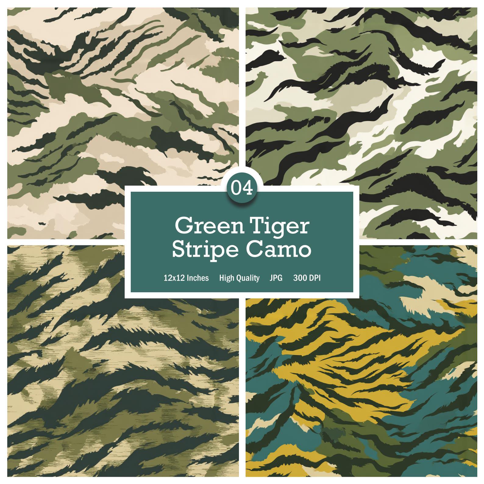 Green Tiger Stripe Hunting Camo | Forest Camouflage Pattern