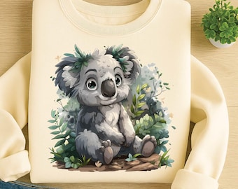 Cute Koala Bear Cartoon PNG – Sublimation Design (Digital Download)
