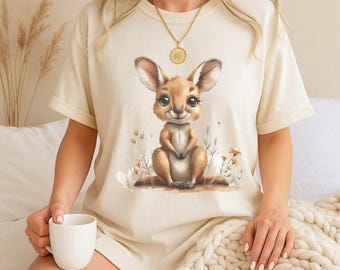 Cute Kangaroo Cartoon PNG – Sublimation Design (Digital Download)
