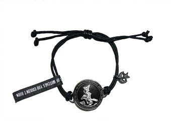 Witch adjustable bracelet with half moon, star charm *We Are The Granddaughters Of he Witches You Couldnt Burn*