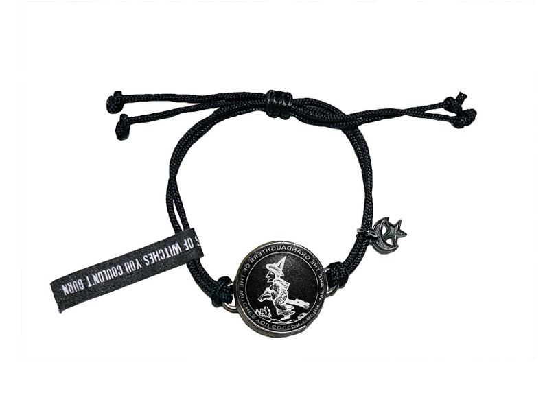 Witch adjustable bracelet with half moon, star charm We Are The Granddaughters Of he Witches You Couldnt Burn image 1