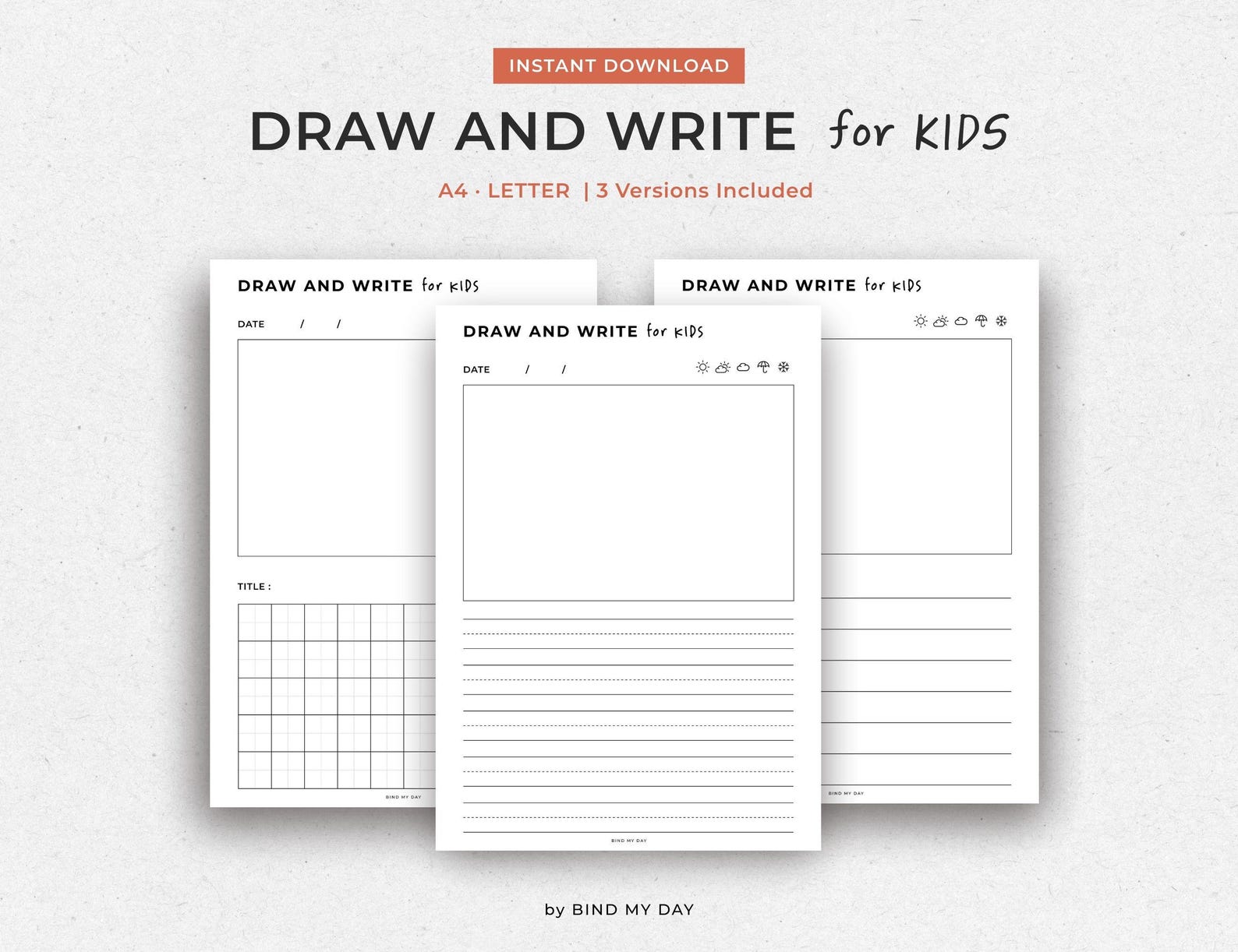 Draw and Write for Kids Printable | Kids Drawing and Writing Worksheet ...