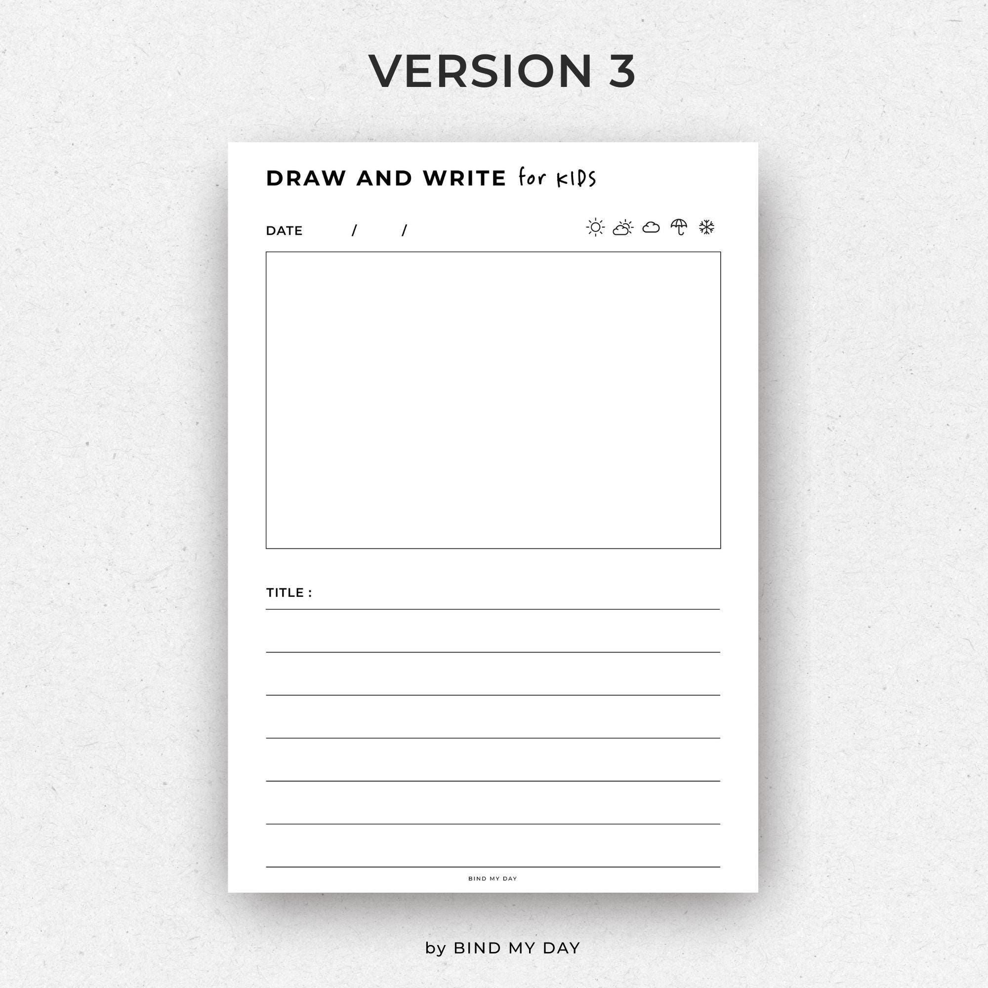 Draw and Write for Kids Printable | Kids Drawing and Writing Worksheet