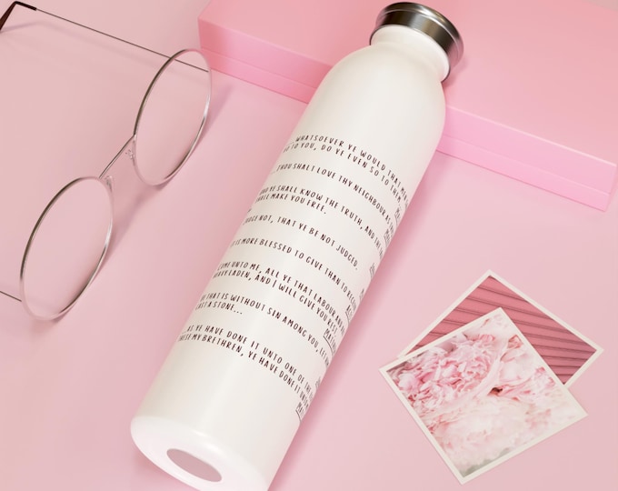 Red Words Radical Slim Water Bottle with Verses