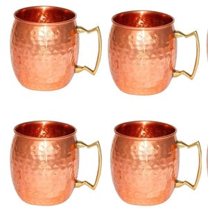 100% Pure Copper Mug Hammered Moscow Mule Mug Large Drinking Cup 500ml