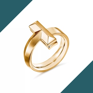 T1 Ring Promise Ring Satement Ring mix and match with other t Rings 4.5 MM Wide Gift Ring 18K Solid Gold